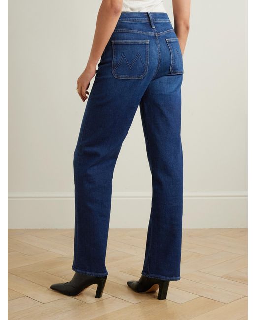 Mother Blue Rambler Straight Leg Jeans
