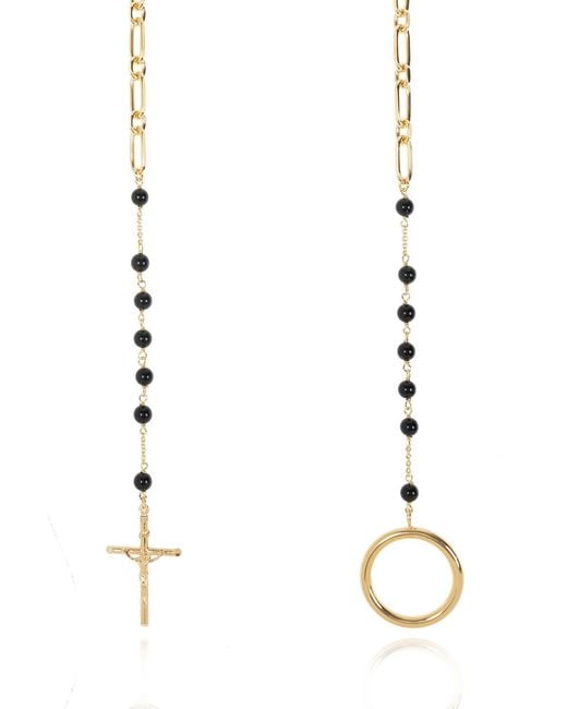 Dolce & Gabbana White Cross Rosary Necklace