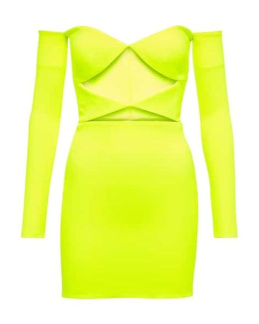 Alex Perry Yellow Hadley Lace Mini Dress