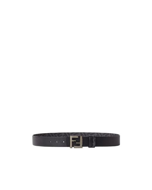 Fendi White Ff Squared Reversible Belt for men