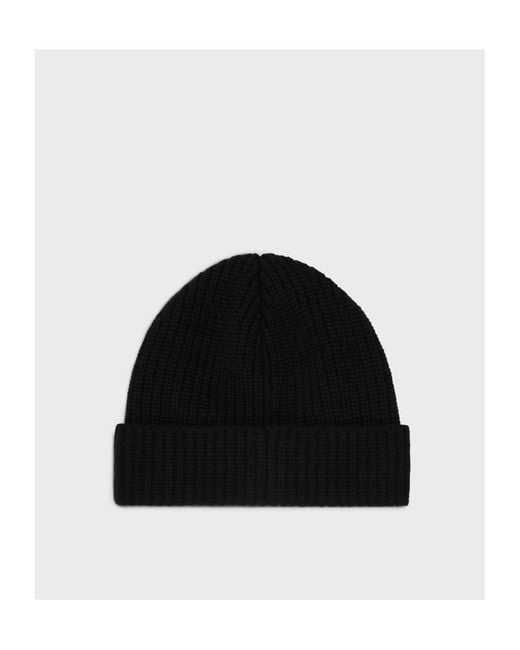 Céline Black Triomphe Beanie for men
