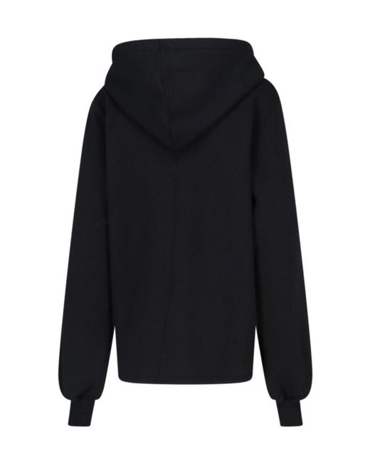Rick Owens Black Cut Out-Detail Organic Cotton Hoodie