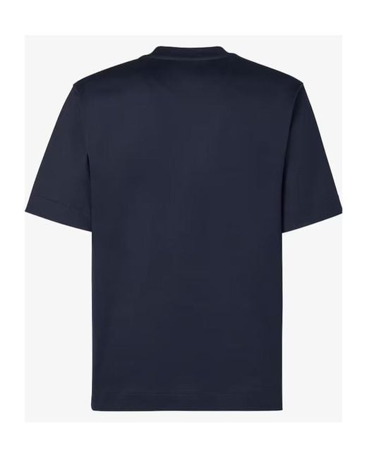 Fendi Blue Flowers Logo Embroidered Crewneck T-Shirt for men