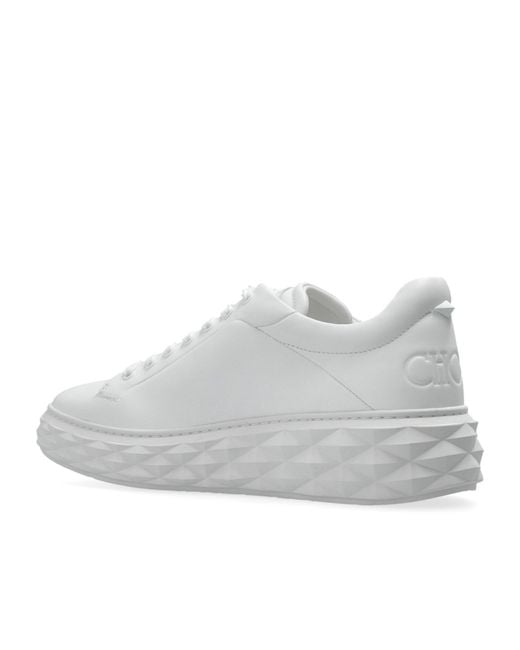 Jimmy Choo White Diamond Maxi Leather Sneakers for men