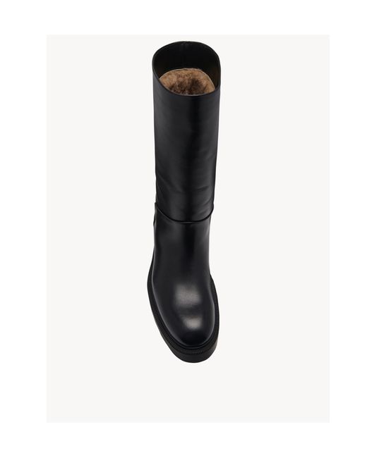 The Row Black Round-Head Boots