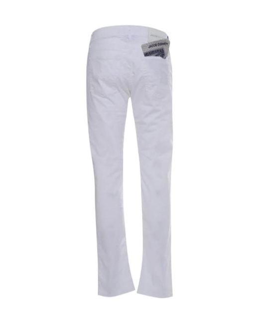 Jacob Cohen Blue Nick Logo Patch Straight-Leg Trousers for men