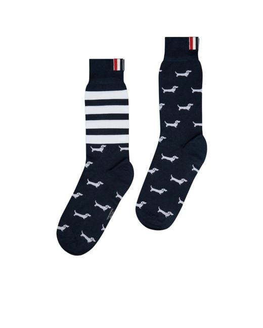 Thom Browne Blue Mid-Calf Socks for men