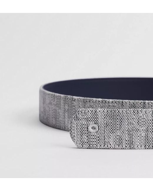 Dior White Iviera Reversible Belt Strap for men