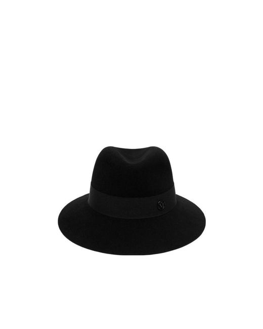 Maison Michel Black Henrietta Wool Fedora Hat