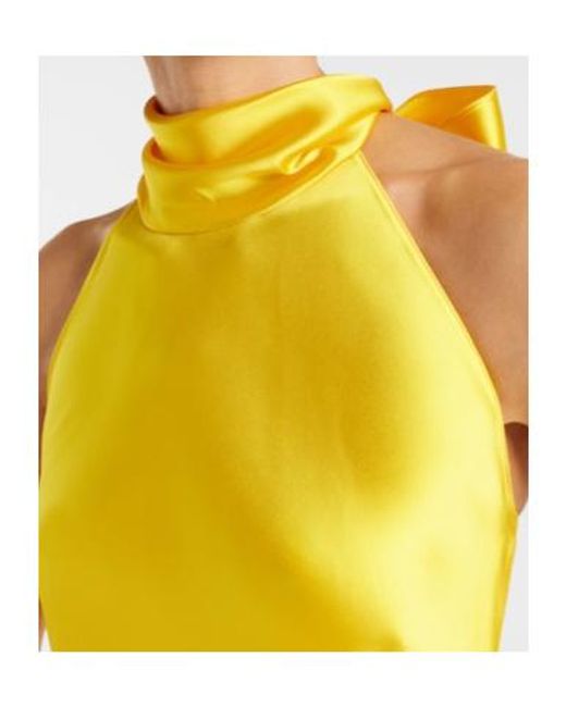 Ralph Lauren Yellow Chilton Satin Gown