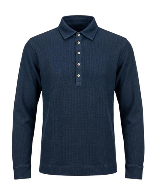 Massimo Alba Blue Long-Sleeve Polo Shirt for men