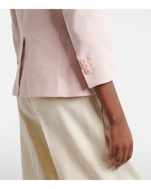 Dorothee Schumacher Pink Casual Sophistication Linen And Cotton Blazer