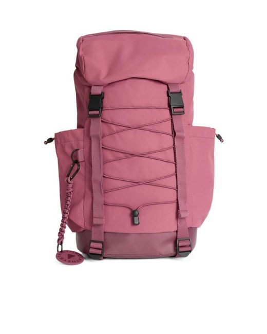 Adidas By Stella McCartney Pink Logo Patch Buckled Backpack