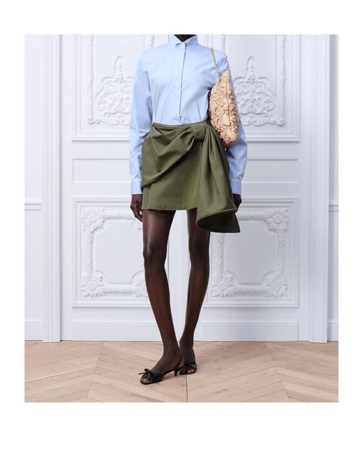 Dior Blue Wing-Collar Blouse