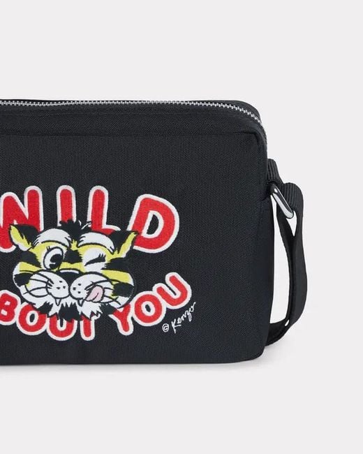 KENZO Black Wild Tiger Crossbody Bag for men