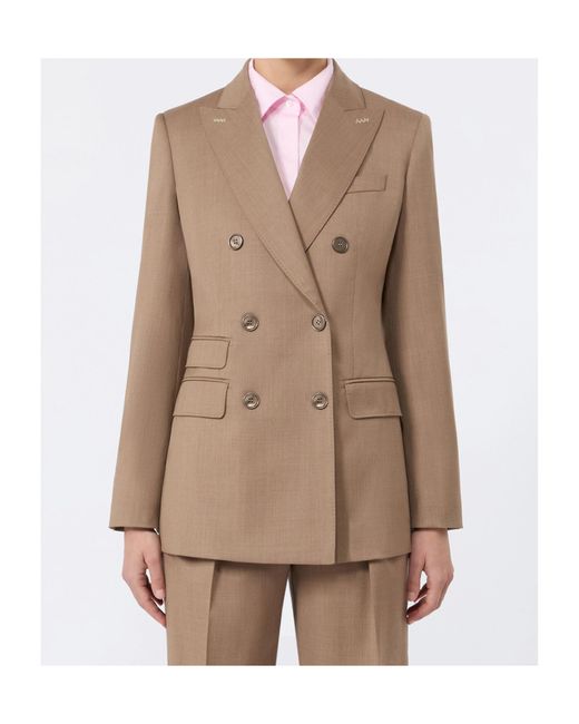 Max Mara Brown Long-Sleeved Suit Jacket