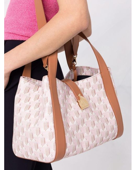 Lanvin Pink Mother And Child Graphic-Print Tote Bag