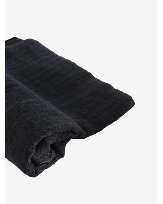 Rick Owens Black Frayed Scarf for men