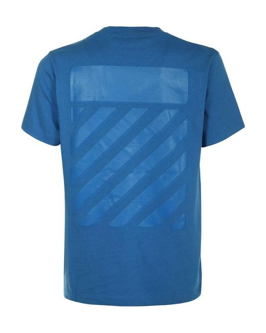 Off-White c/o Virgil Abloh Blue Diag Tab Cotton T-Shirt for men