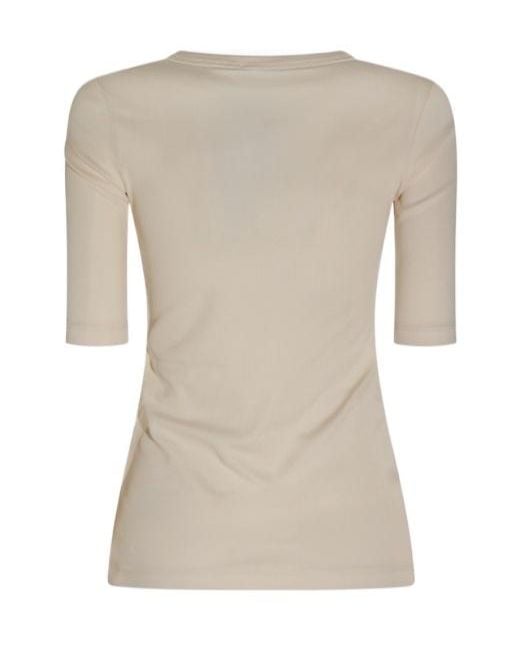 Fabiana Filippi Natural Scoop Neck Half-Sleeve T-Shirt
