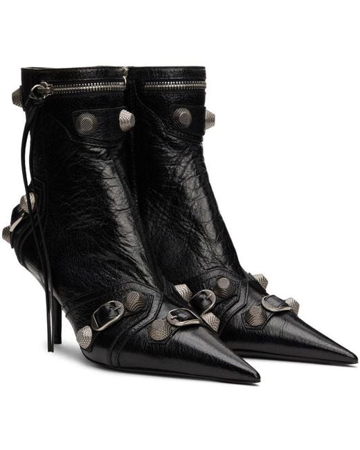 Balenciaga Black Pointed Toe Ankle Boots