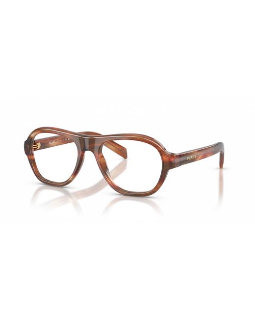 Prada White Eyewear Oval Frame Glasses for men