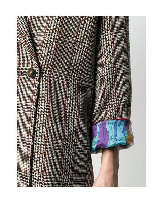 Stella McCartney Gray Plaid Coat