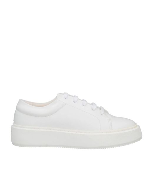 Ganni White Solid Color Lace-Up Low-Top Casual Shoes
