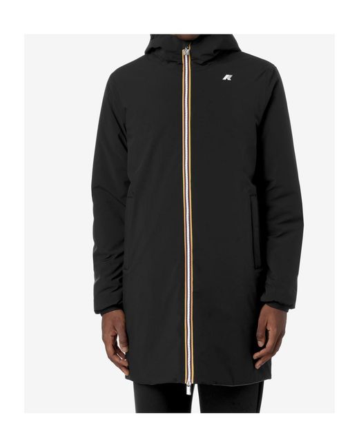 K-Way Black Logo Parka for men