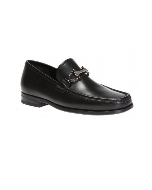 Ferragamo Black Ferragamo Gancini-Plaque Slip-On Loafers for men