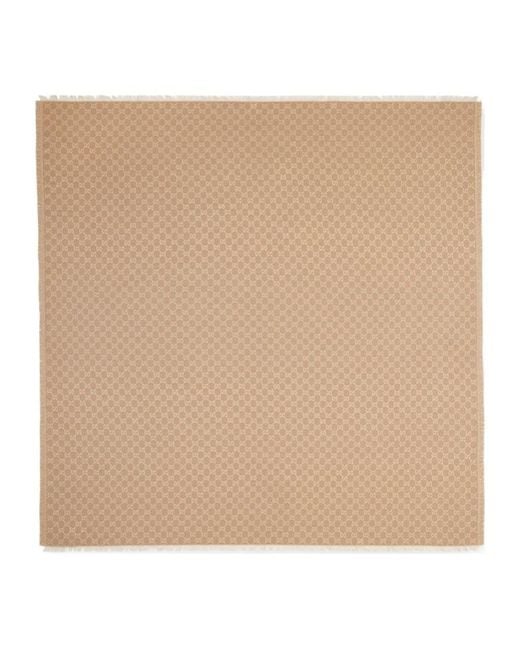 Gucci Natural Gg Printed Shawl