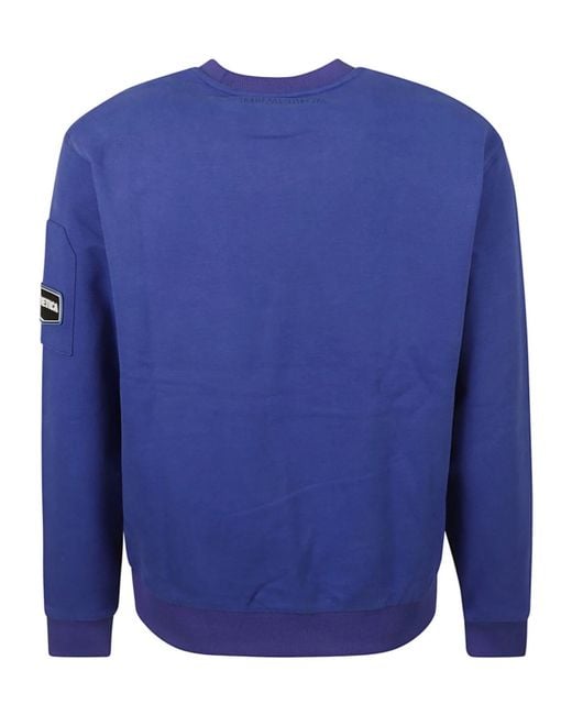 Duvetica Blue Logo-Patch Crewneck Sweatshirt for men
