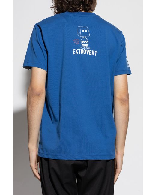 Iceberg Blue Round-Neck Printed T-Shirt for men