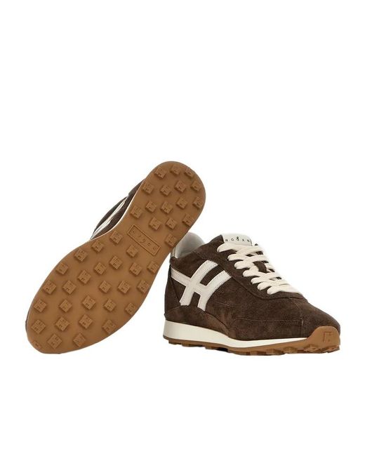Hogan Brown H699 Suede Sneakers