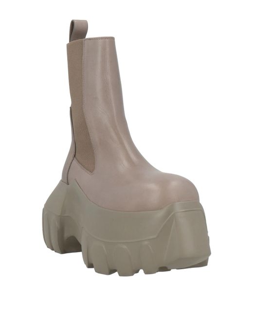 Rick Owens Gray Minimalist Platform Leather Boots