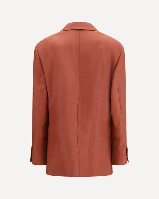 Brunello Cucinelli Brown Single-Breasted Tailored Blazer
