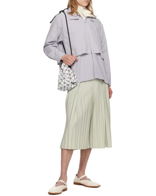 Issey Miyake White Geometric-Pattern Bucket Bag