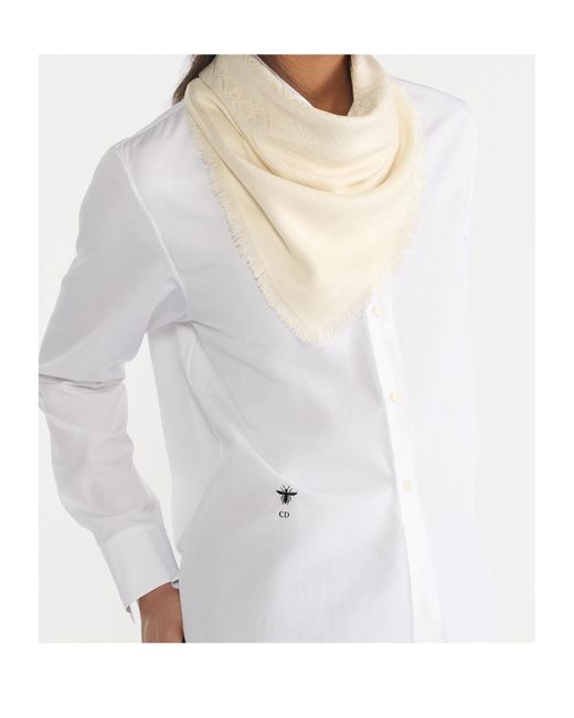 Dior White Oblique Shawl