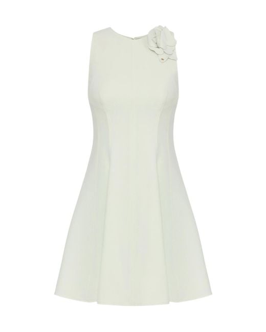 Elisabetta Franchi White Flared Crepe Dress