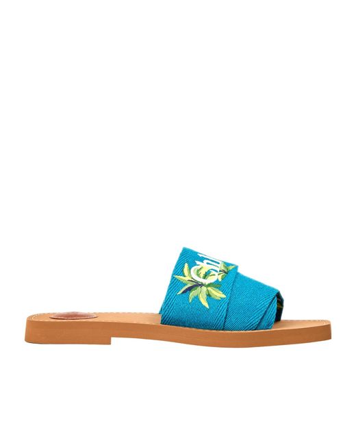 Chloé Blue Stylish And Versatile Flat Mules