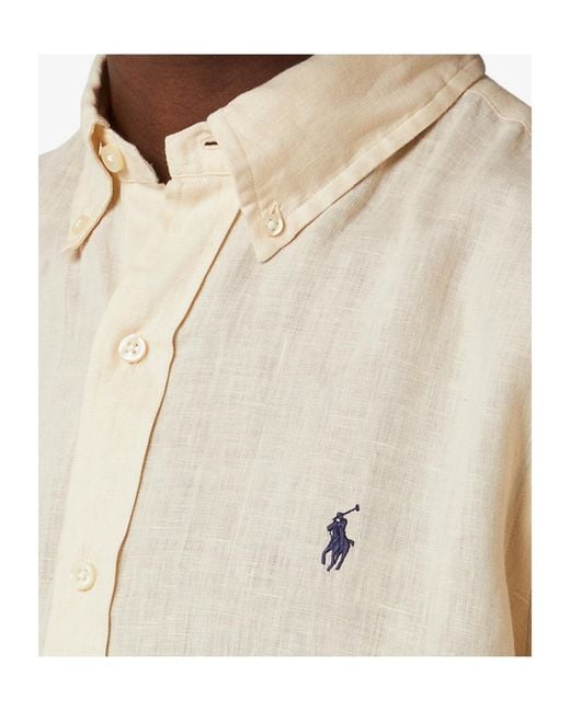 Polo Ralph Lauren Natural Logo Embroidered Polo Pony Shirt for men