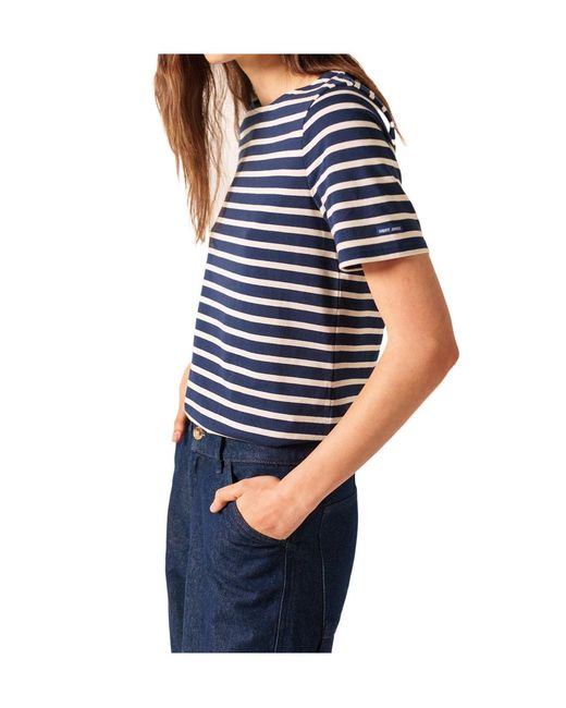 Saint James Blue Levant Breton Shirt for men