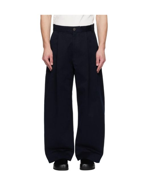 Studio Nicholson Blue Sortes High-Waisted Wide-Leg Pants for men