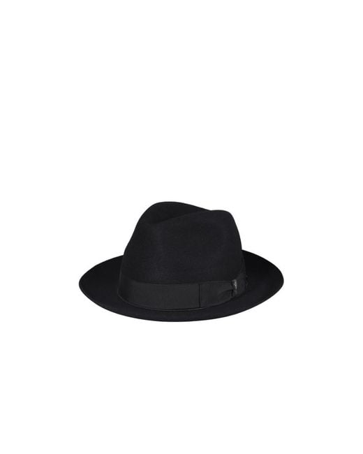 Borsalino Black Felt Fedora for men