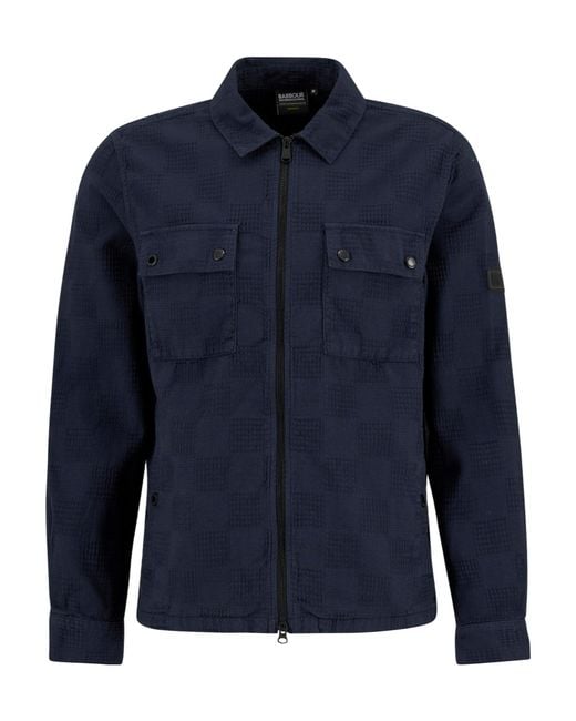 Barbour Blue Zippered Long-Sleeved Casual Jacket for men