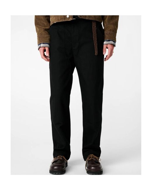 Studio Nicholson Black Denver Button-Fastening Trousers for men