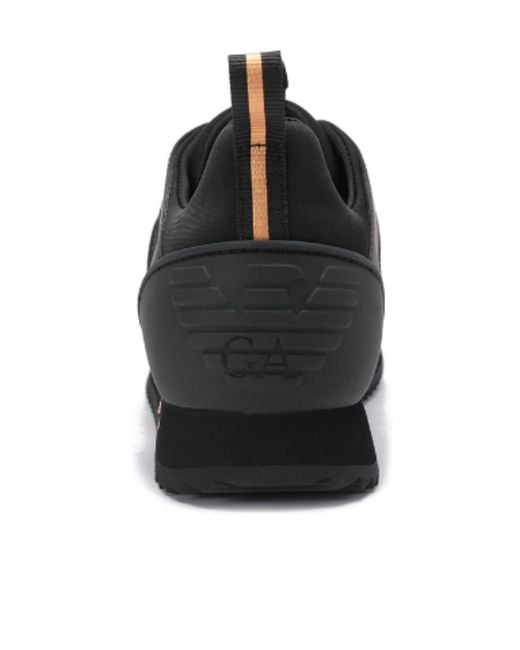 EA7 Black Pull Ring Strapped Low Upper Board Shoes for men