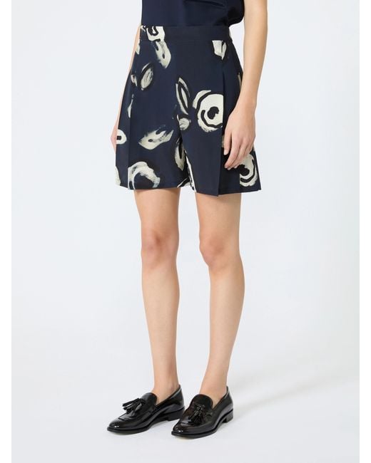 Max Mara Blue Patterned Shorts