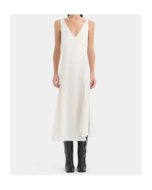 Sir White Ingrid Lace-Trim Midi Dress