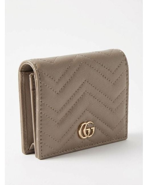 Gucci Gray Gg Marmont Quilted Cardcase